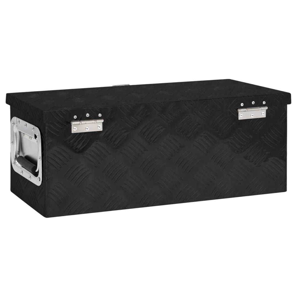 vidaXL Cutie de depozitare, negru, 60x23,5x23 cm, aluminiu vidaXL Cutie de depozitare, negru, 60x23,5x23 cm, aluminiu