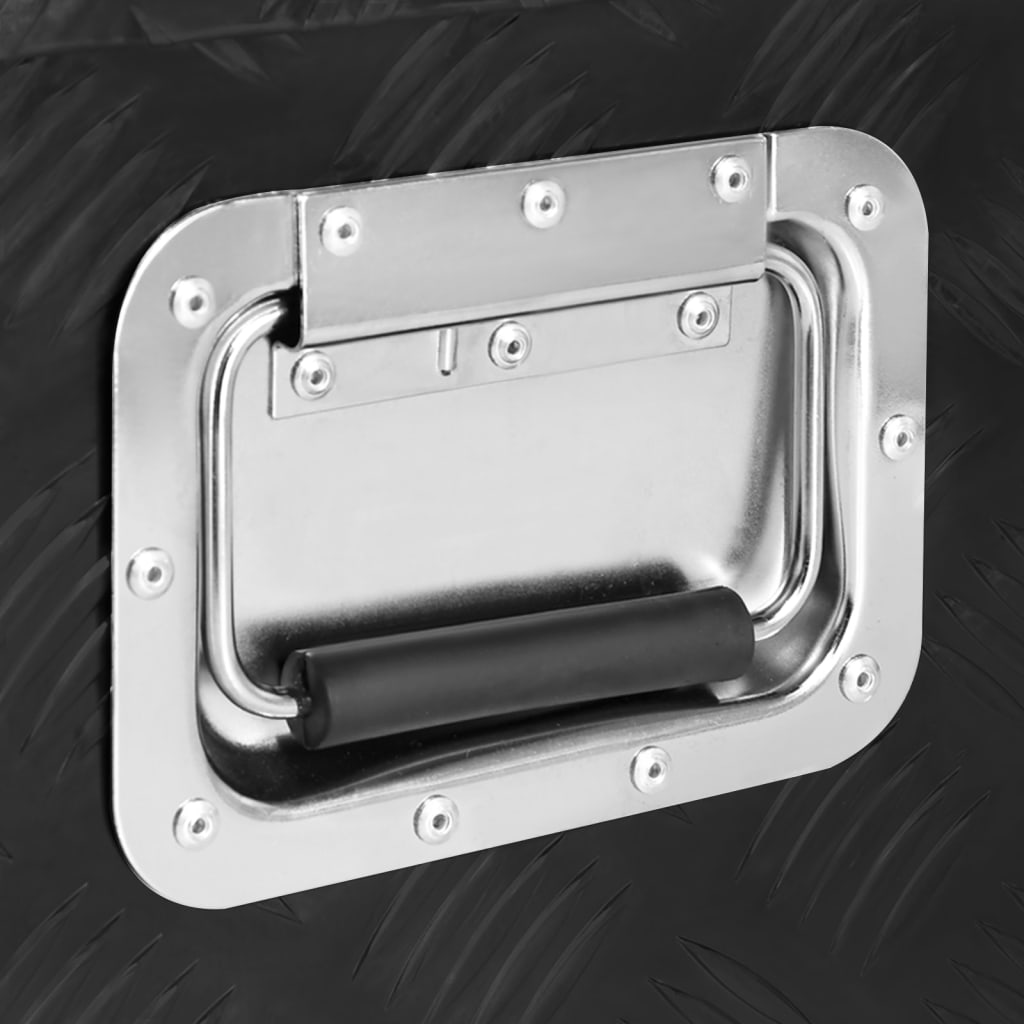 vidaXL Cutie de depozitare, negru, 60x23,5x23 cm, aluminiu vidaXL Cutie de depozitare, negru, 60x23,5x23 cm, aluminiu