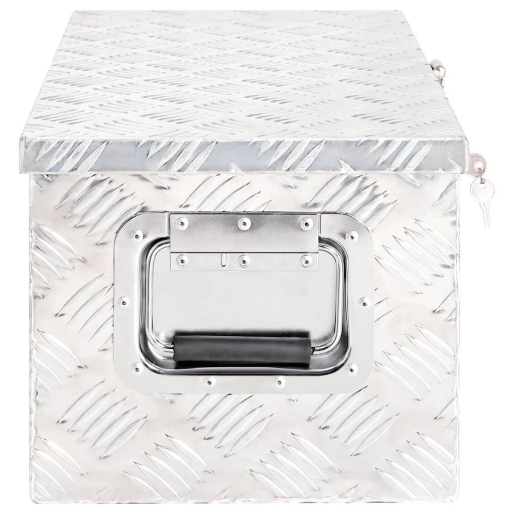 vidaXL Cutie de depozitare, argintiu, 70x31x27 cm, aluminiu vidaXL Cutie de depozitare, argintiu, 70x31x27 cm, aluminiu