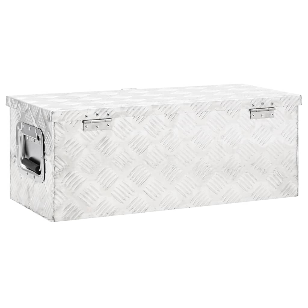 vidaXL Cutie de depozitare, argintiu, 70x31x27 cm, aluminiu vidaXL Cutie de depozitare, argintiu, 70x31x27 cm, aluminiu