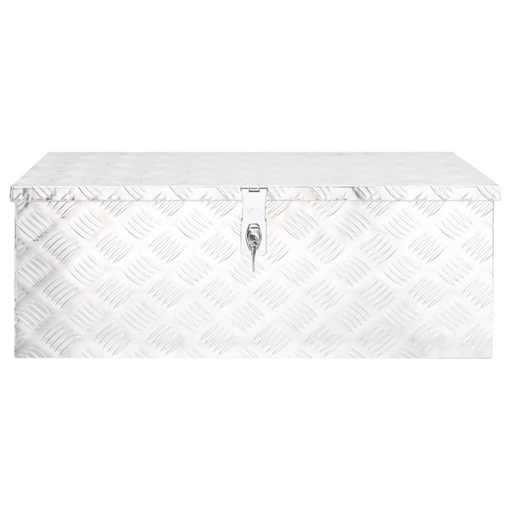 vidaXL Cutie de depozitare, argintiu, 80x39x30 cm, aluminiu vidaXL Cutie de depozitare, argintiu, 80x39x30 cm, aluminiu