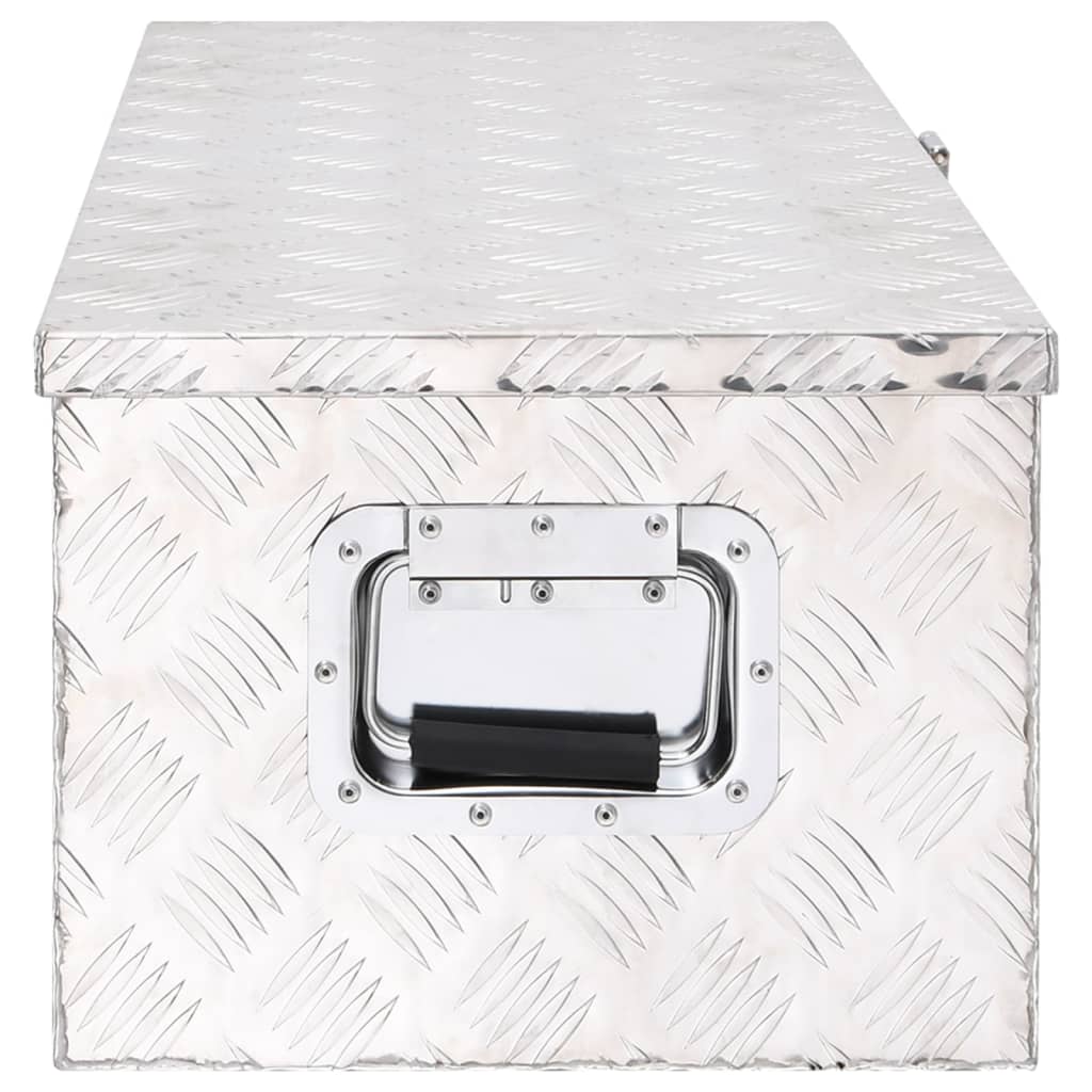 vidaXL Cutie de depozitare, argintiu, 80x39x30 cm, aluminiu vidaXL Cutie de depozitare, argintiu, 80x39x30 cm, aluminiu