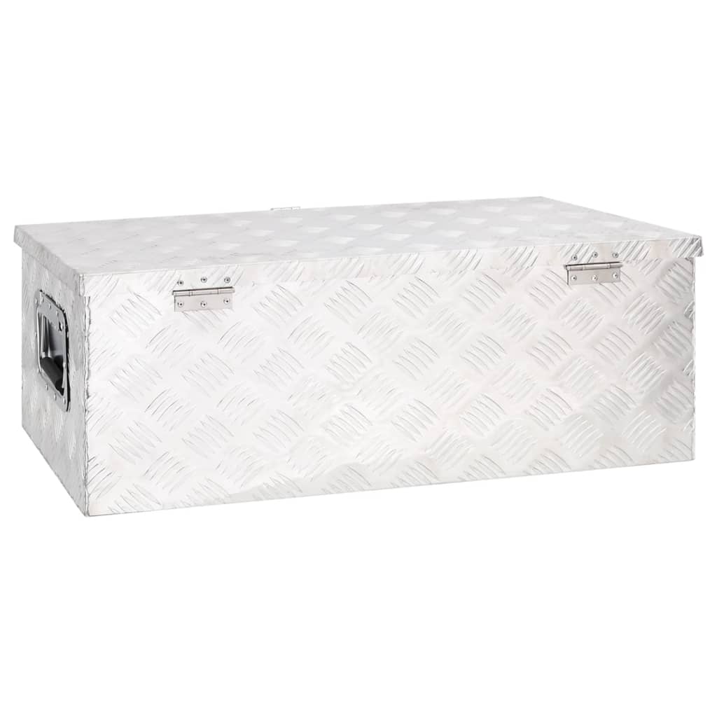 vidaXL Cutie de depozitare, argintiu, 80x39x30 cm, aluminiu vidaXL Cutie de depozitare, argintiu, 80x39x30 cm, aluminiu
