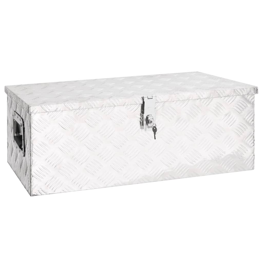 vidaXL Cutie de depozitare, argintiu, 80x39x30 cm, aluminiu vidaXL Cutie de depozitare, argintiu, 80x39x30 cm, aluminiu
