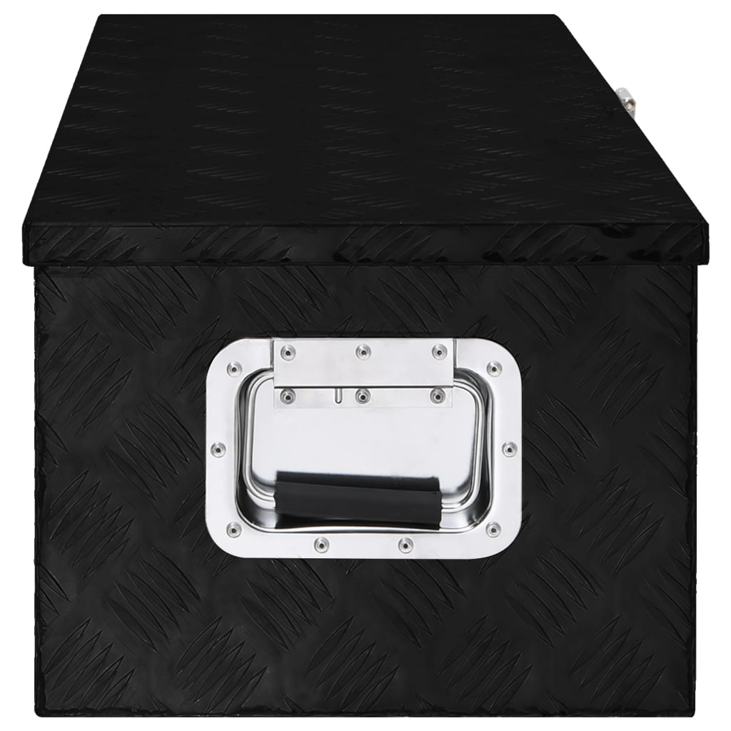vidaXL Cutie de depozitare, negru, 80x39x30 cm, aluminiu vidaXL Cutie de depozitare, negru, 80x39x30 cm, aluminiu