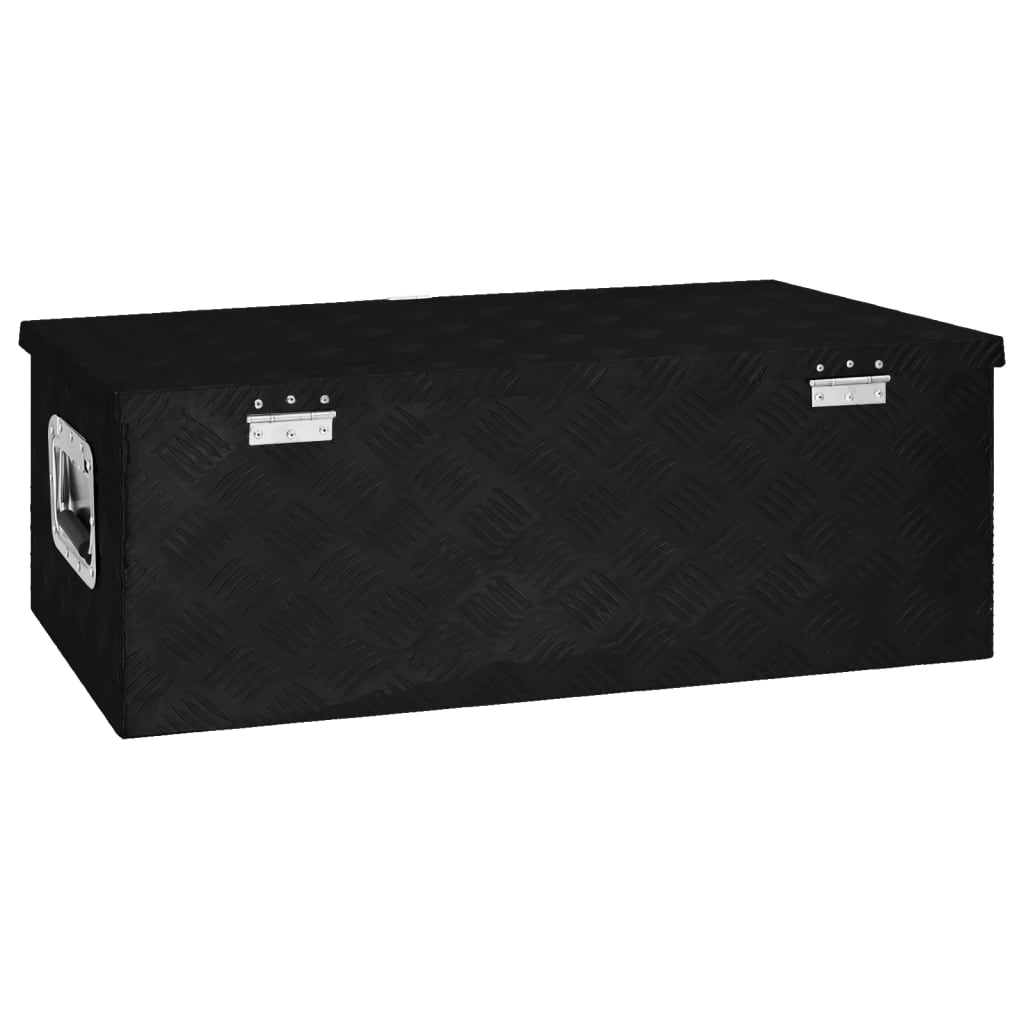 vidaXL Cutie de depozitare, negru, 80x39x30 cm, aluminiu vidaXL Cutie de depozitare, negru, 80x39x30 cm, aluminiu