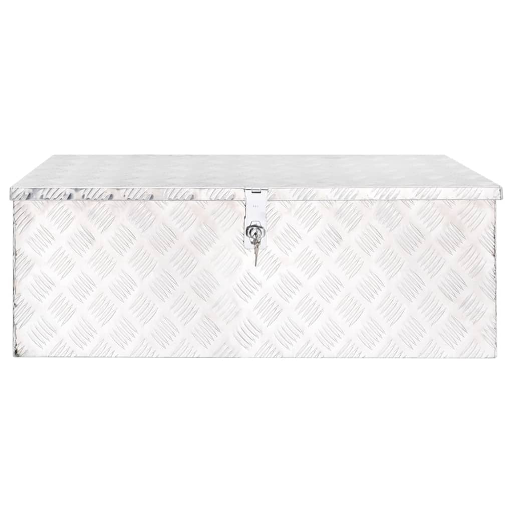 vidaXL Cutie de depozitare, argintiu, 90x47x33,5 cm, aluminiu vidaXL Cutie de depozitare, argintiu, 90x47x33,5 cm, aluminiu