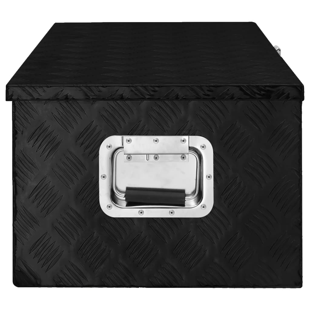 vidaXL Cutie de depozitare, negru, 90x47x33,5 cm, aluminiu vidaXL Cutie de depozitare, negru, 90x47x33,5 cm, aluminiu