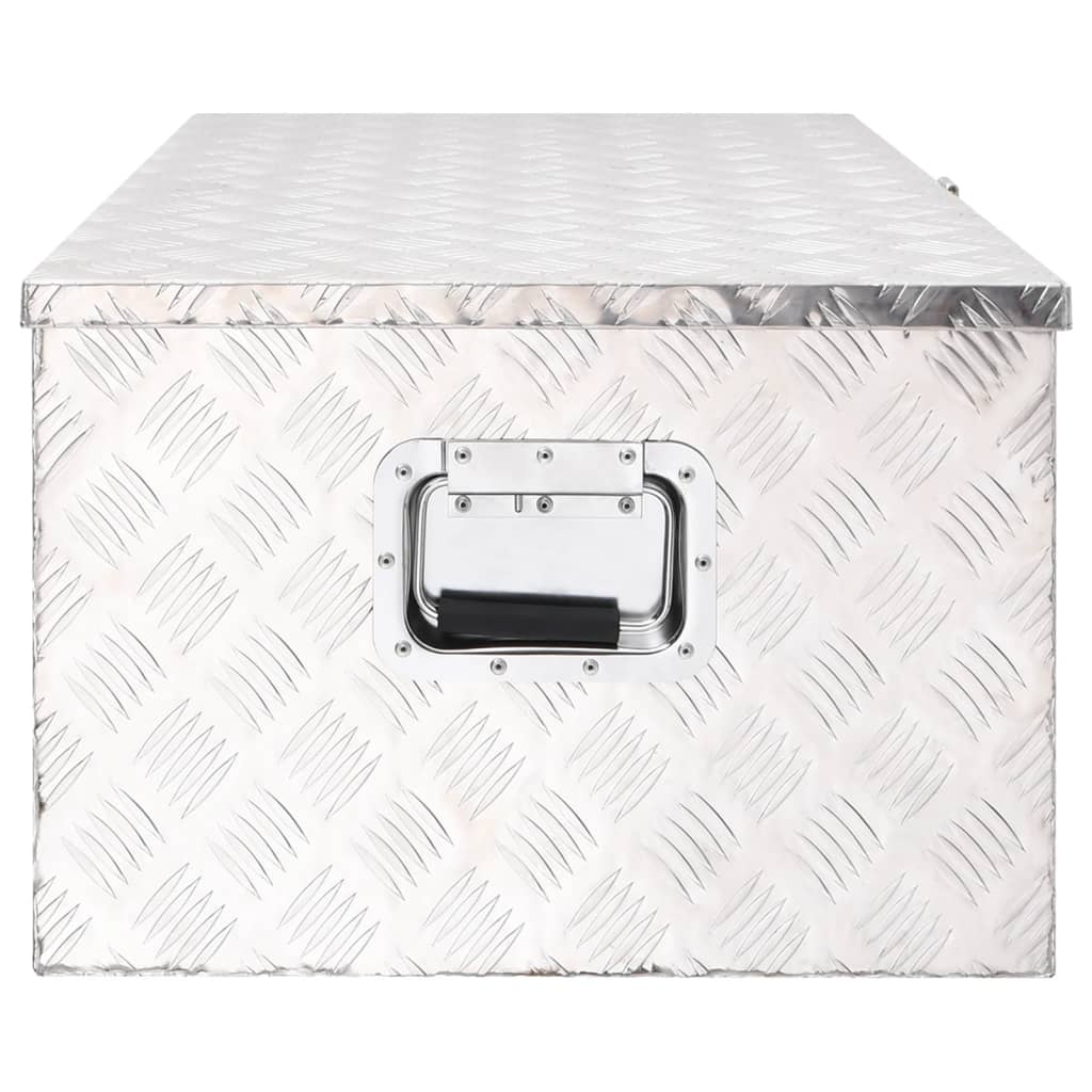 vidaXL Cutie de depozitare, argintiu, 100x55x37 cm, aluminiu vidaXL Cutie de depozitare, argintiu, 100x55x37 cm, aluminiu