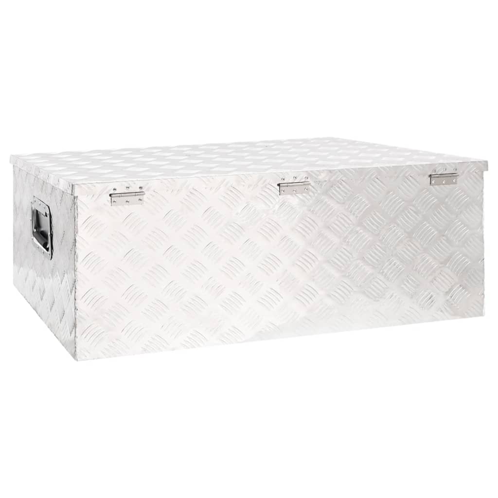 vidaXL Cutie de depozitare, argintiu, 100x55x37 cm, aluminiu vidaXL Cutie de depozitare, argintiu, 100x55x37 cm, aluminiu