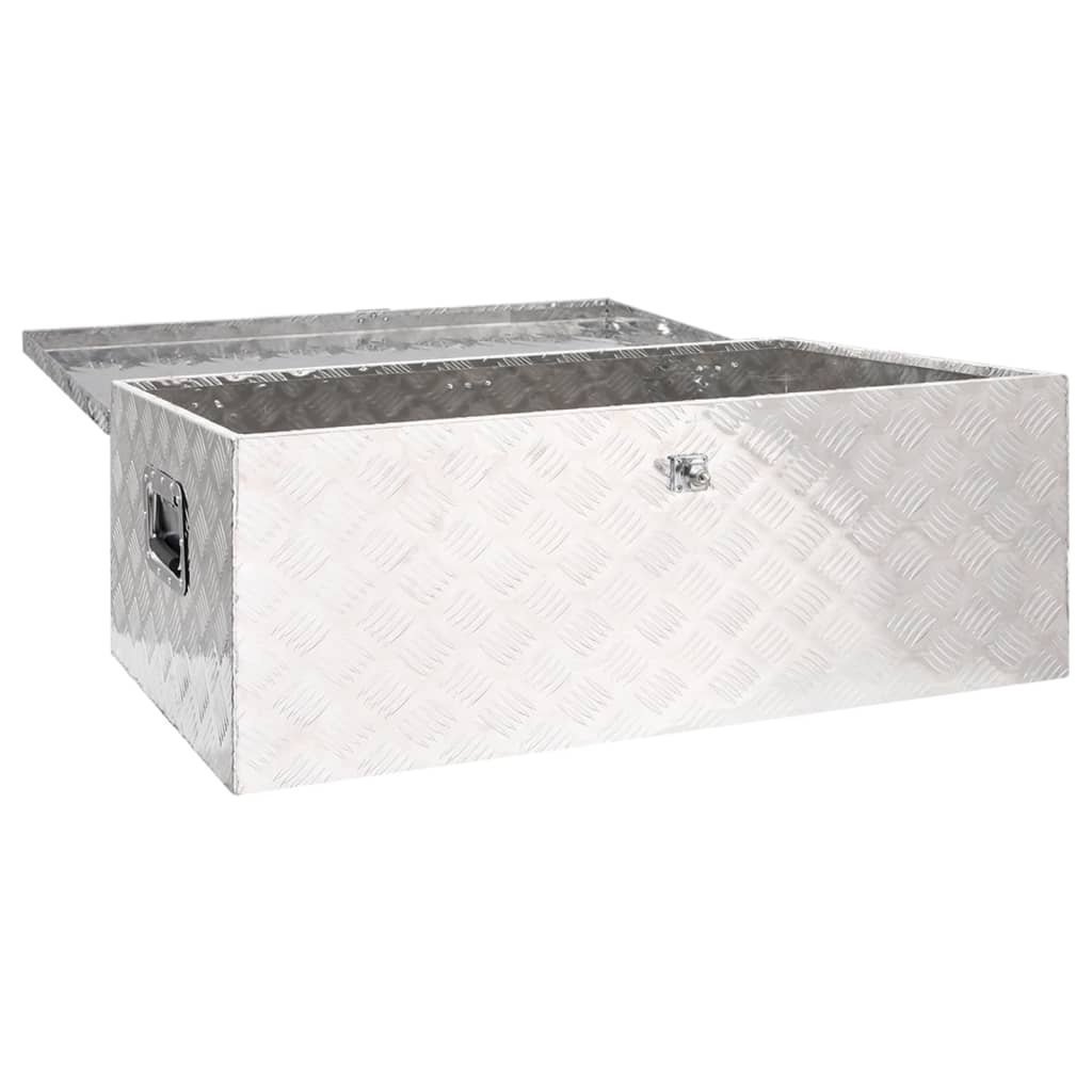 vidaXL Cutie de depozitare, argintiu, 100x55x37 cm, aluminiu vidaXL Cutie de depozitare, argintiu, 100x55x37 cm, aluminiu