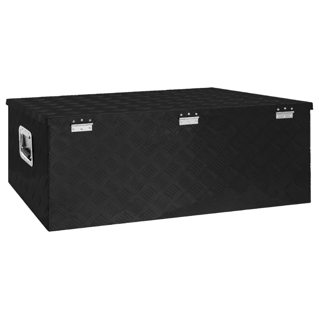 vidaXL Cutie de depozitare, negru, 100x55x37 cm, aluminiu vidaXL Cutie de depozitare, negru, 100x55x37 cm, aluminiu