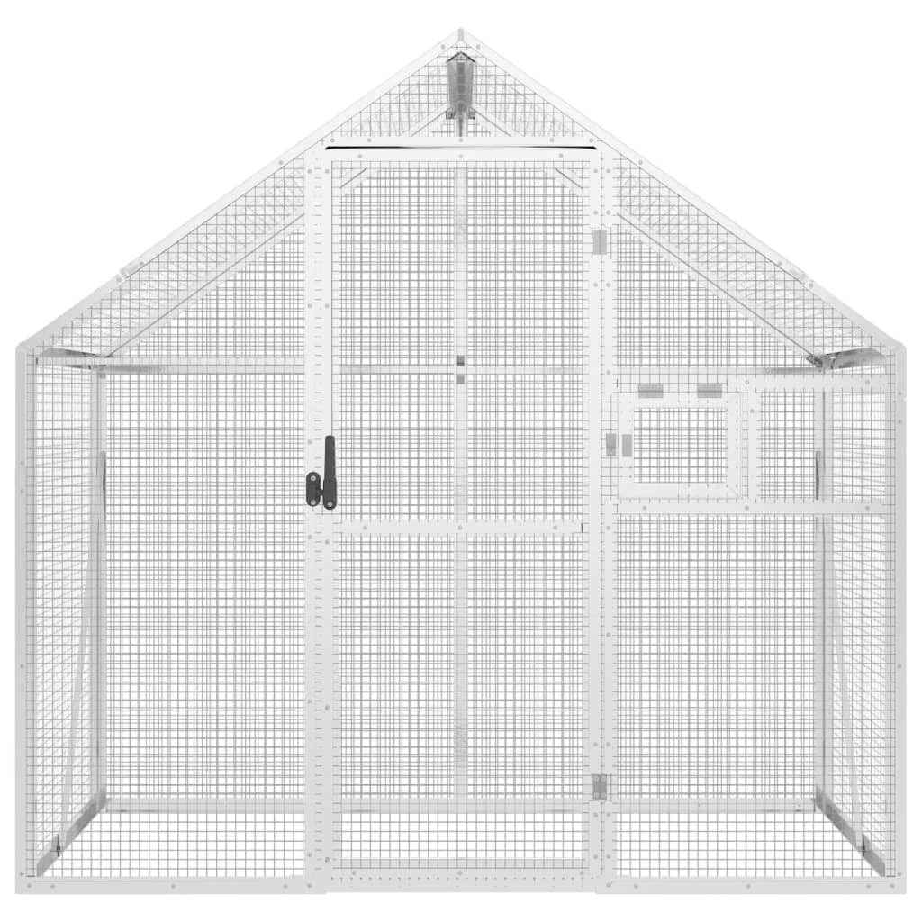 vidaXL Volieră de păsări, argintiu, 179x100x185 cm, aluminiu