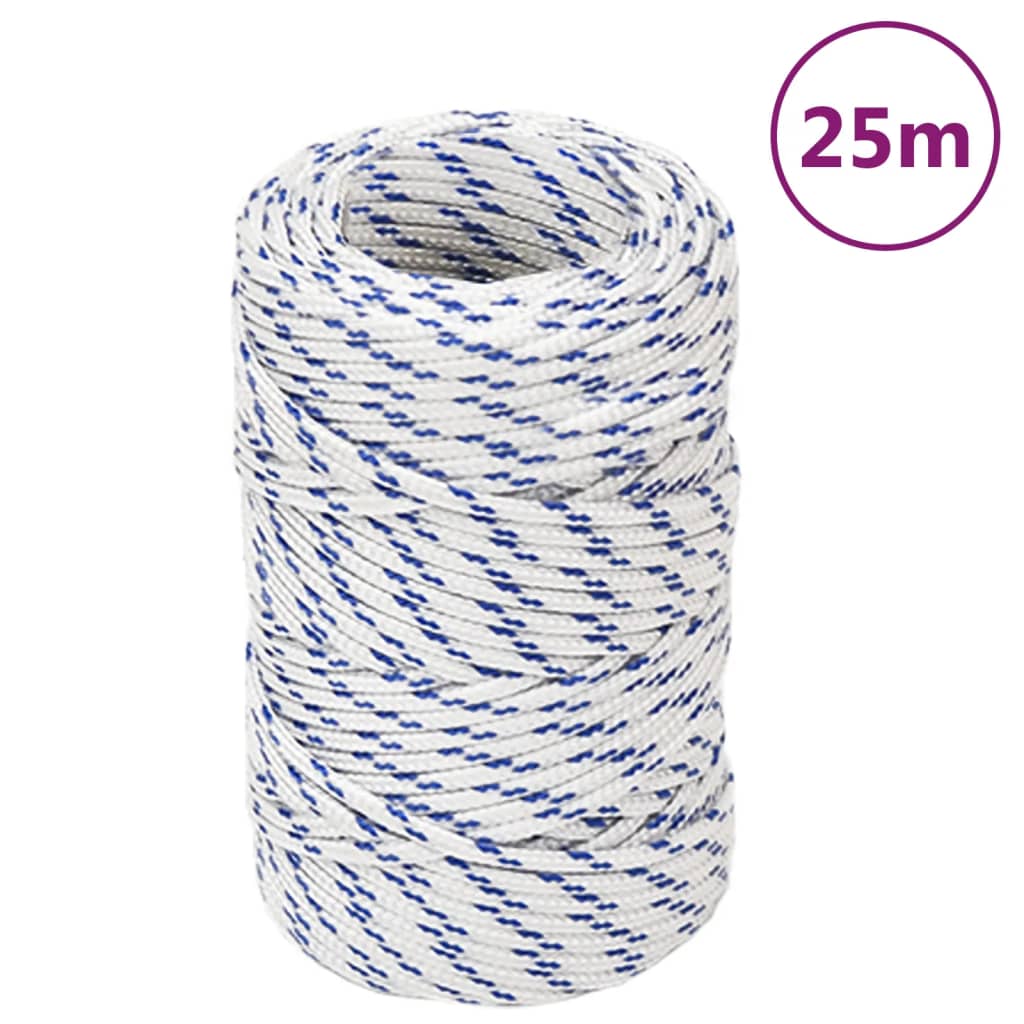 vidaXL Frânghie de barcă, alb, 2 mm, 25 m, polipropilenă vidaXL Frânghie de barcă, alb, 2 mm, 25 m, polipropilenă