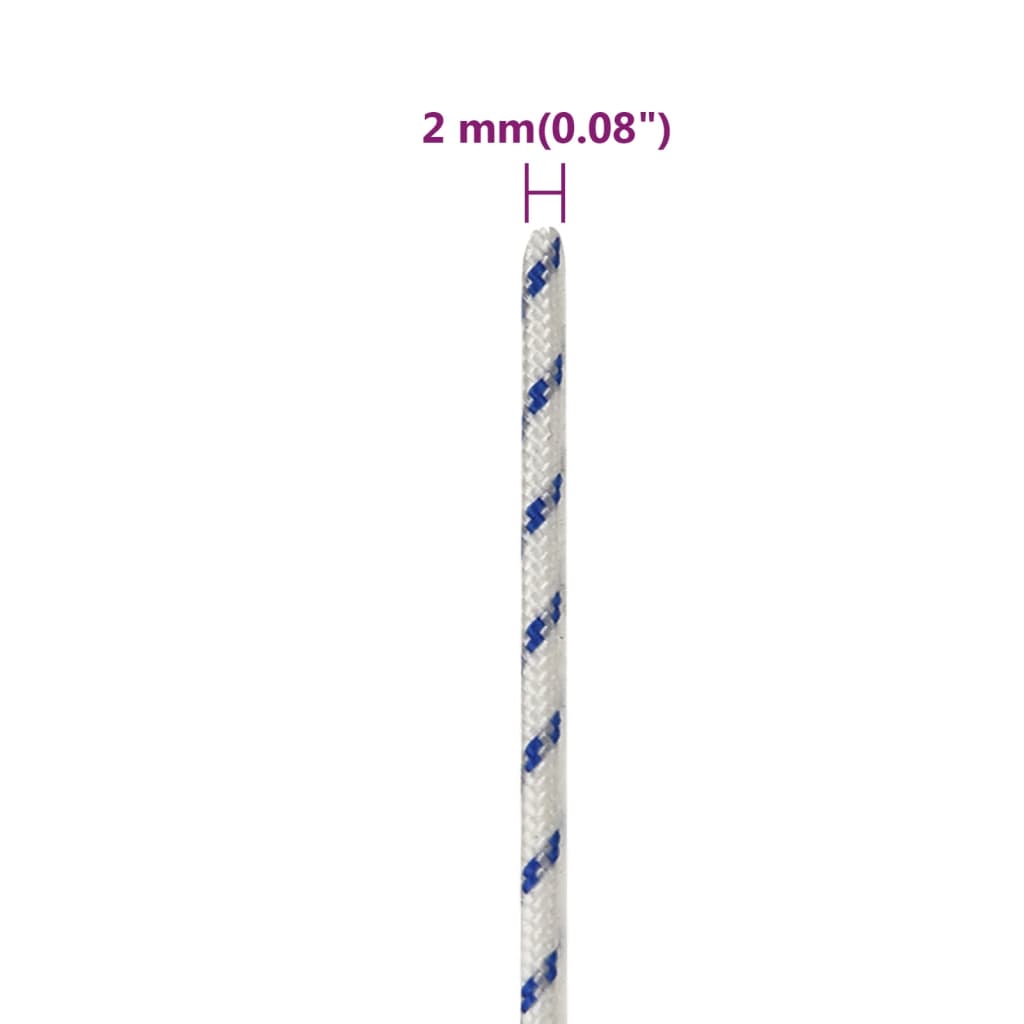 vidaXL Frânghie de barcă, alb, 2 mm, 500 m, polipropilenă vidaXL Frânghie de barcă, alb, 2 mm, 500 m, polipropilenă