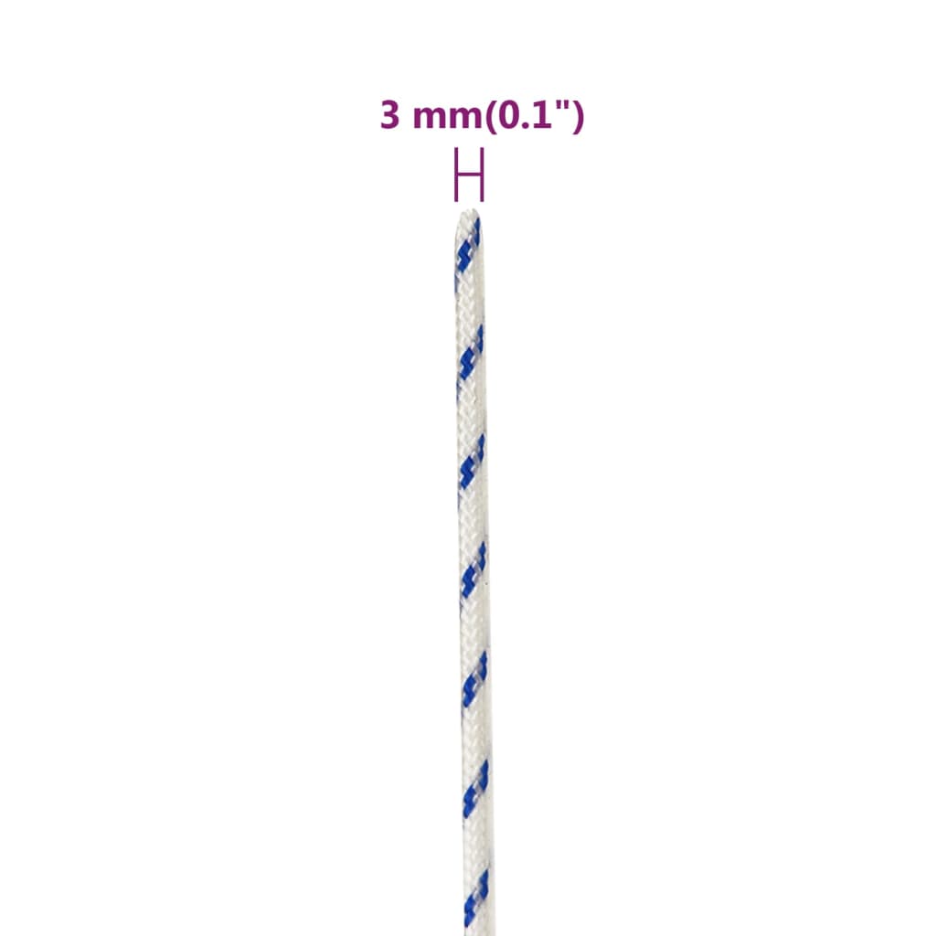 vidaXL Frânghie de barcă, alb, 3 mm, 250 m, polipropilenă vidaXL Frânghie de barcă, alb, 3 mm, 250 m, polipropilenă