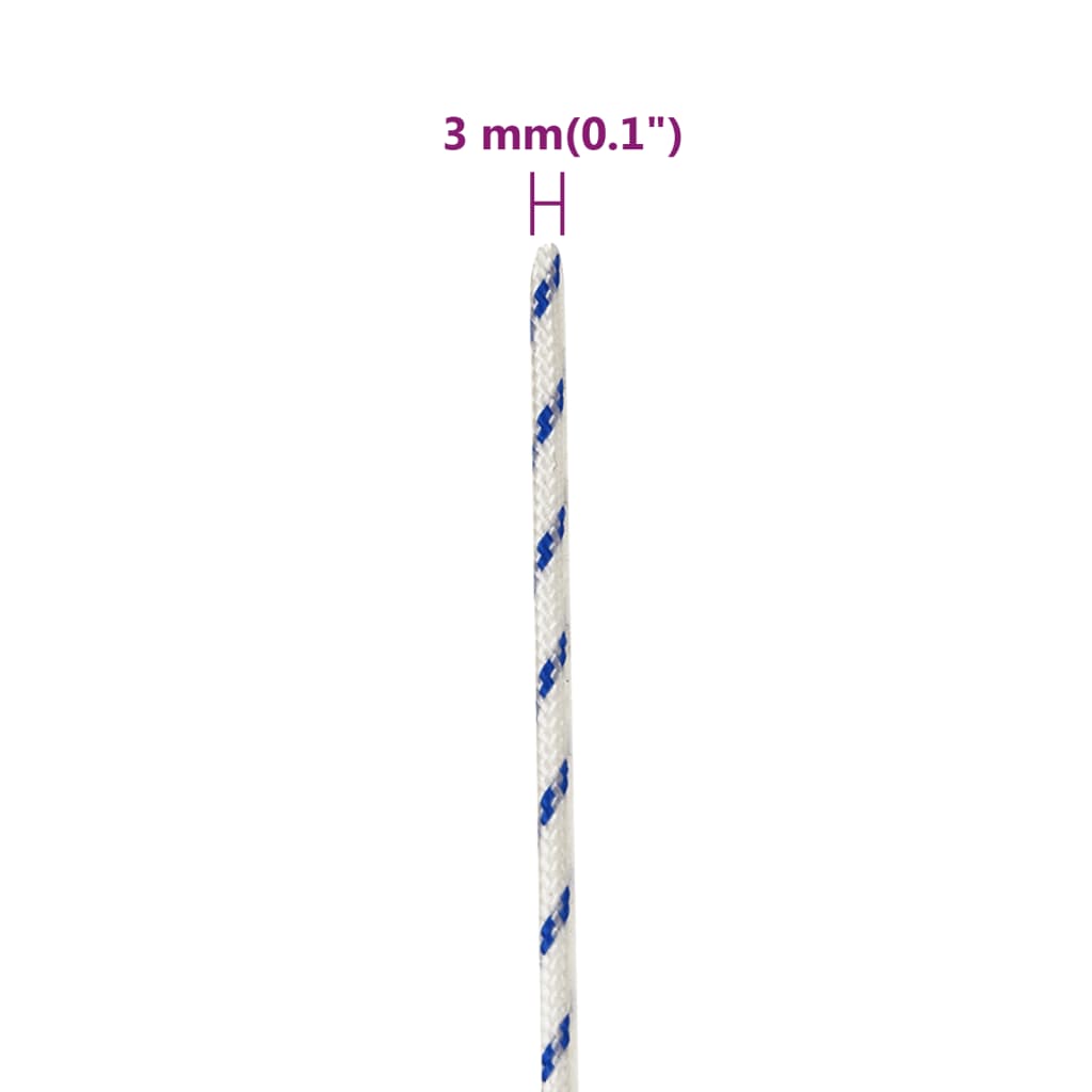 vidaXL Frânghie de barcă, alb, 3 mm, 500 m, polipropilenă vidaXL Frânghie de barcă, alb, 3 mm, 500 m, polipropilenă