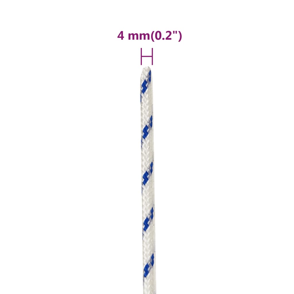 vidaXL Frânghie de barcă, alb, 4 mm, 100 m, polipropilenă vidaXL Frânghie de barcă, alb, 4 mm, 100 m, polipropilenă