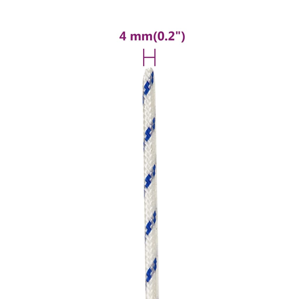 vidaXL Frânghie de barcă, alb, 4 mm, 500 m, polipropilenă vidaXL Frânghie de barcă, alb, 4 mm, 500 m, polipropilenă