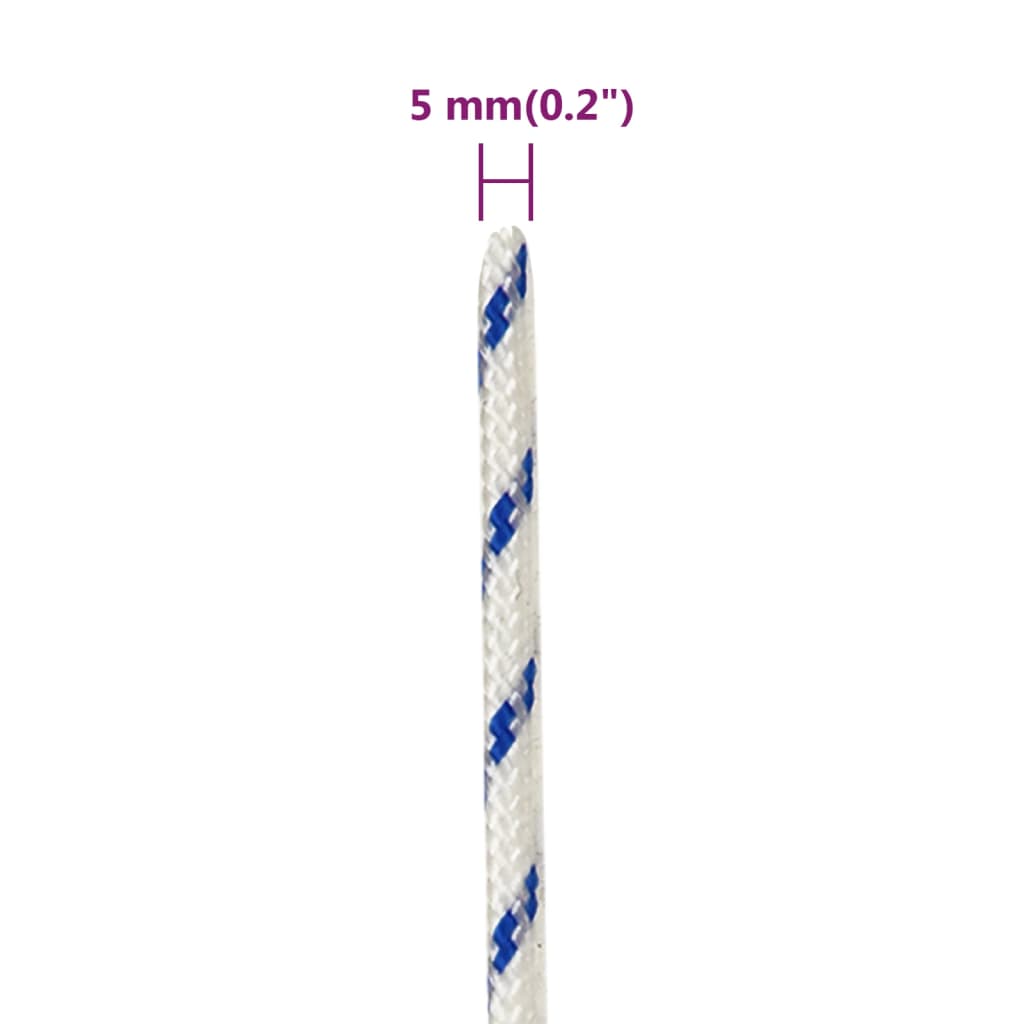 vidaXL Frânghie de barcă, alb, 5 mm, 250 m, polipropilenă vidaXL Frânghie de barcă, alb, 5 mm, 250 m, polipropilenă
