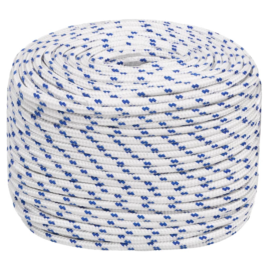 vidaXL Frânghie de barcă, alb, 10 mm, 25 m, polipropilenă vidaXL Frânghie de barcă, alb, 10 mm, 25 m, polipropilenă