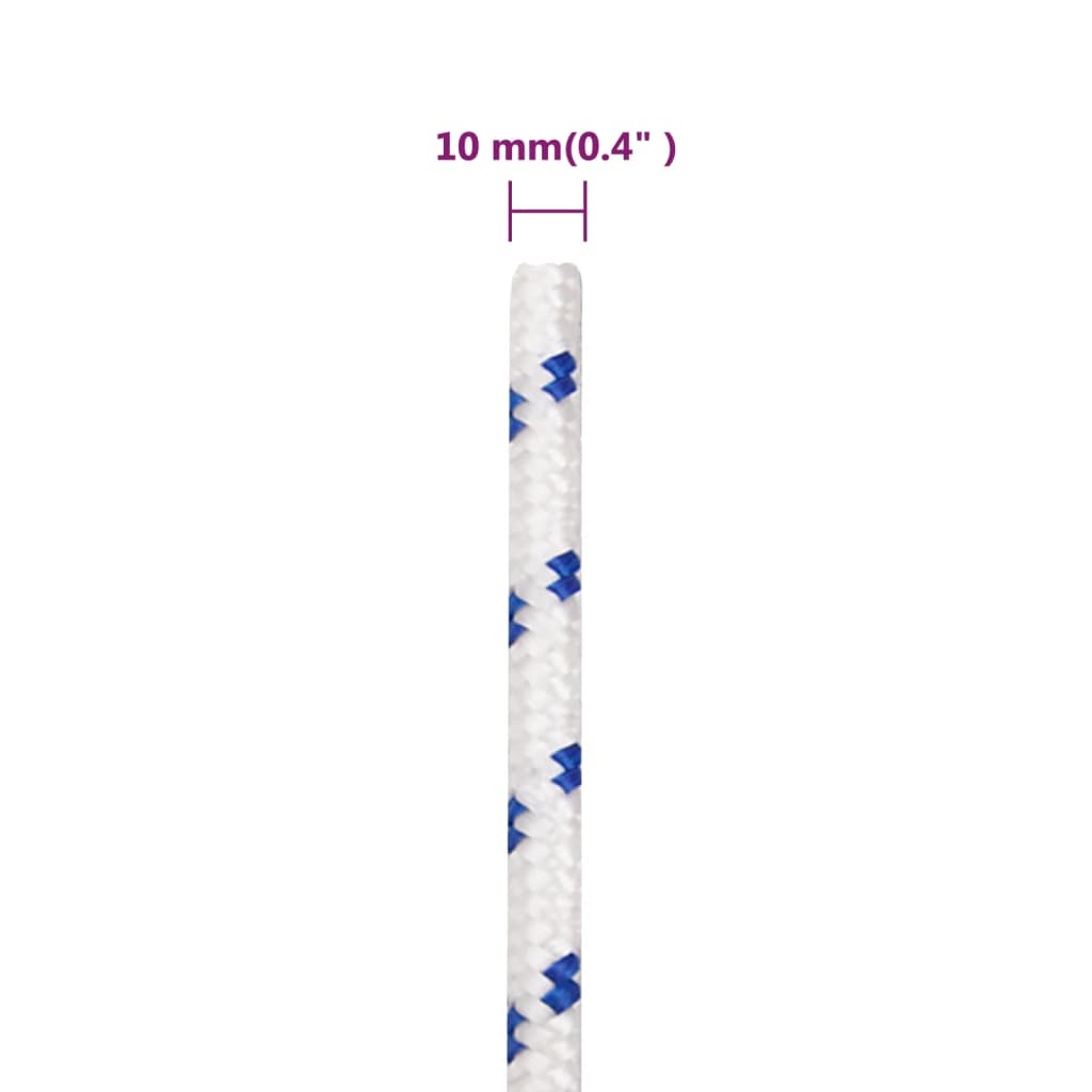 vidaXL Frânghie de barcă, alb, 10 mm, 25 m, polipropilenă vidaXL Frânghie de barcă, alb, 10 mm, 25 m, polipropilenă