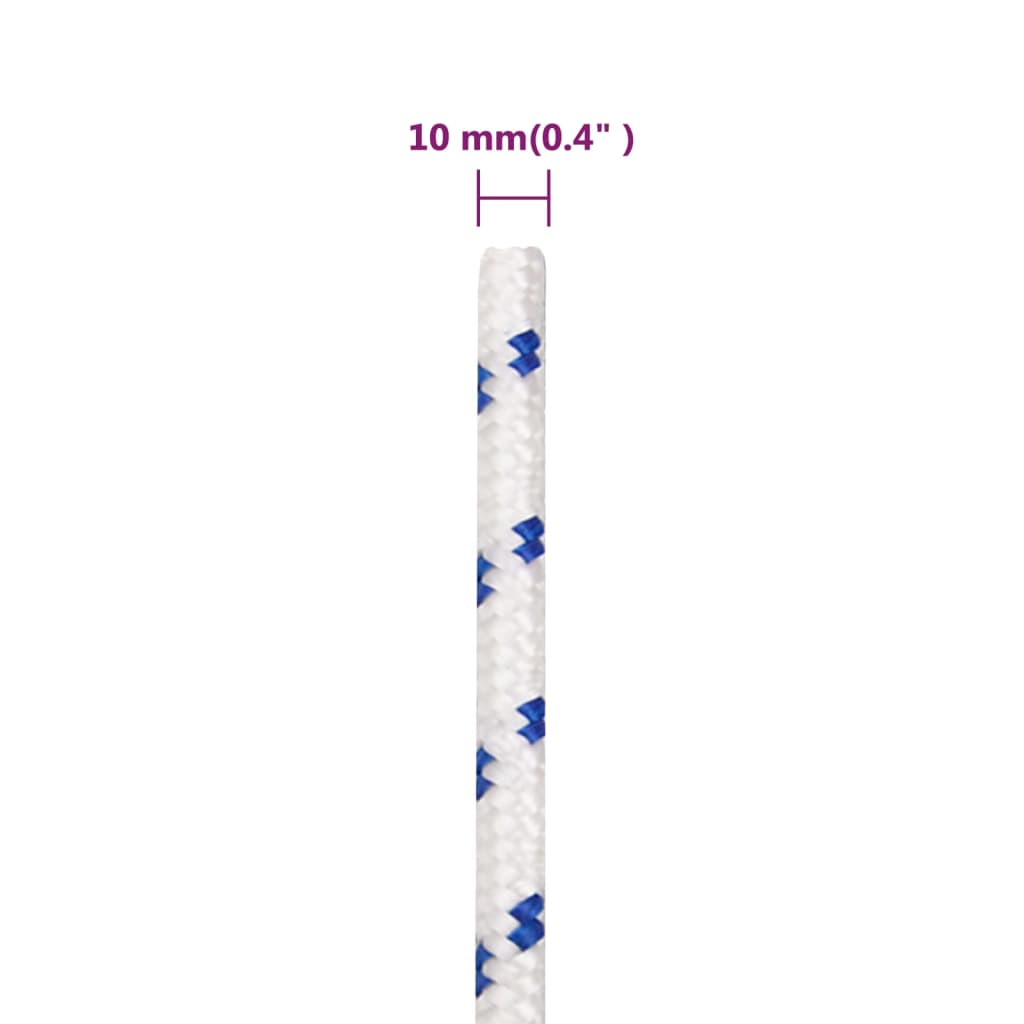 vidaXL Frânghie de barcă, alb, 10 mm, 100 m, polipropilenă vidaXL Frânghie de barcă, alb, 10 mm, 100 m, polipropilenă