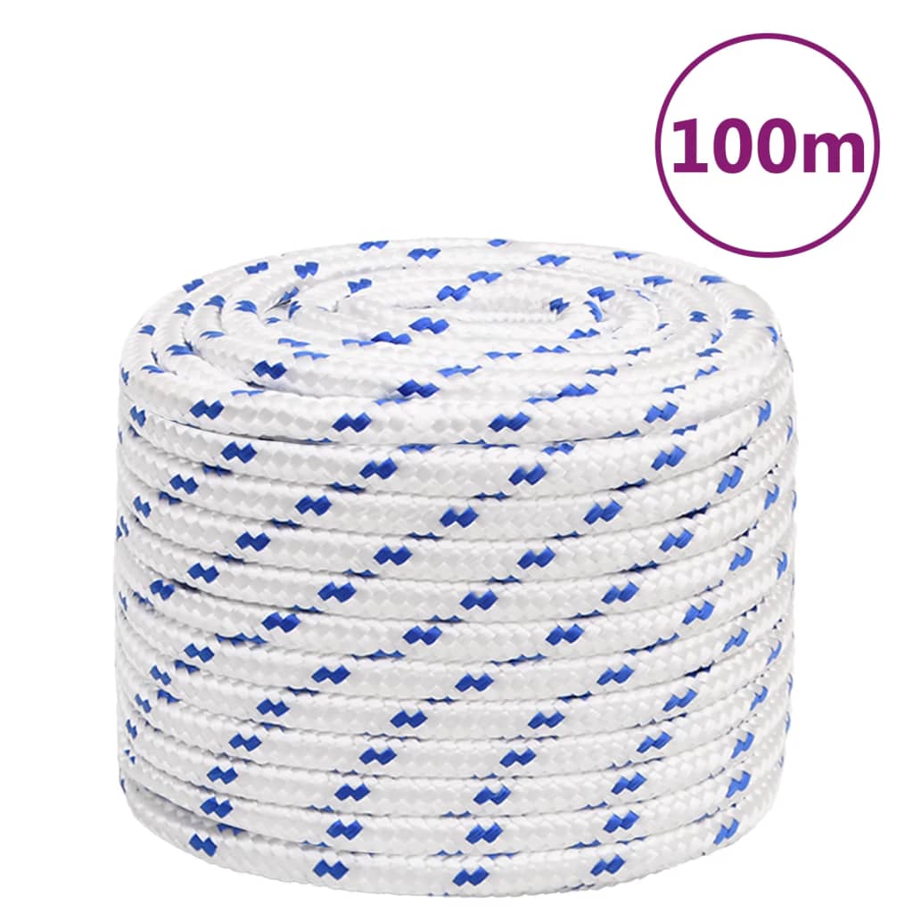 vidaXL Frânghie de barcă, alb, 16 mm, 100 m, polipropilenă vidaXL Frânghie de barcă, alb, 16 mm, 100 m, polipropilenă