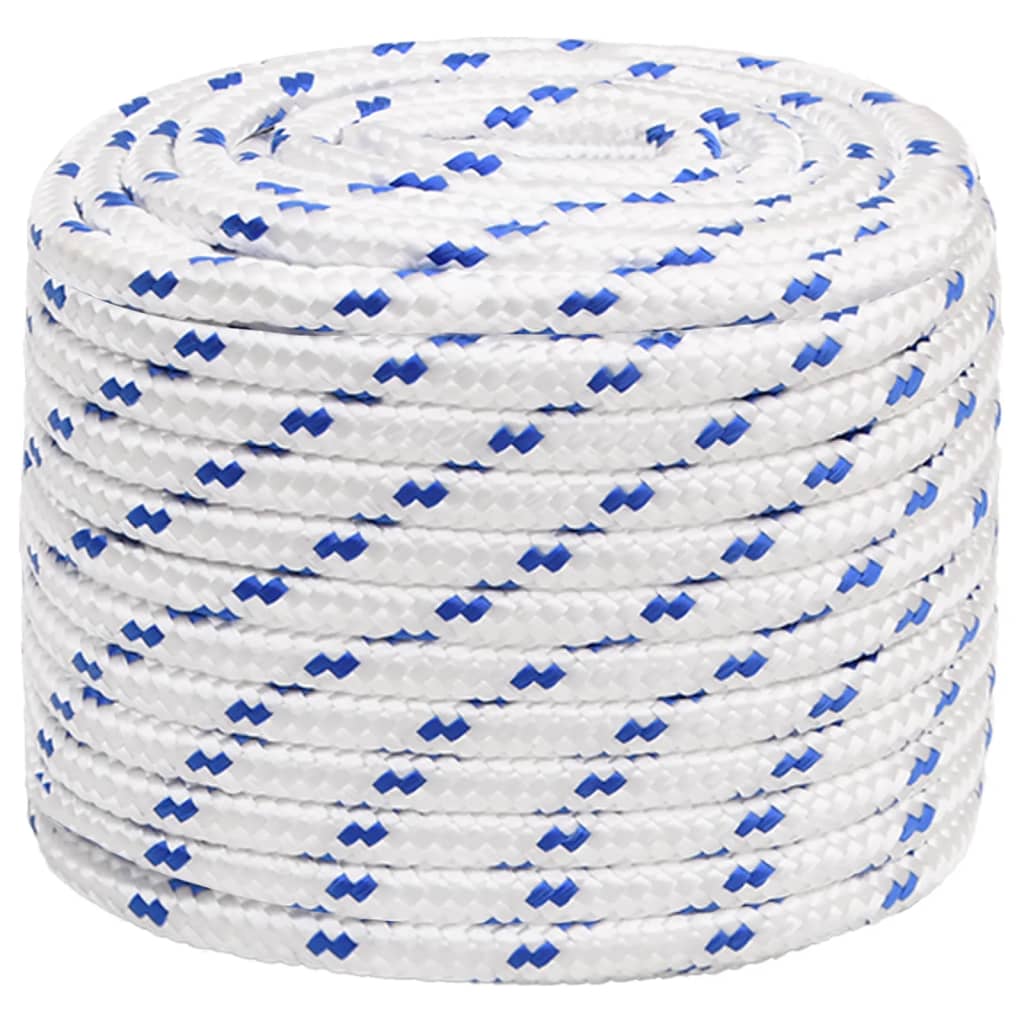 vidaXL Frânghie de barcă, alb, 18 mm, 25 m, polipropilenă vidaXL Frânghie de barcă, alb, 18 mm, 25 m, polipropilenă