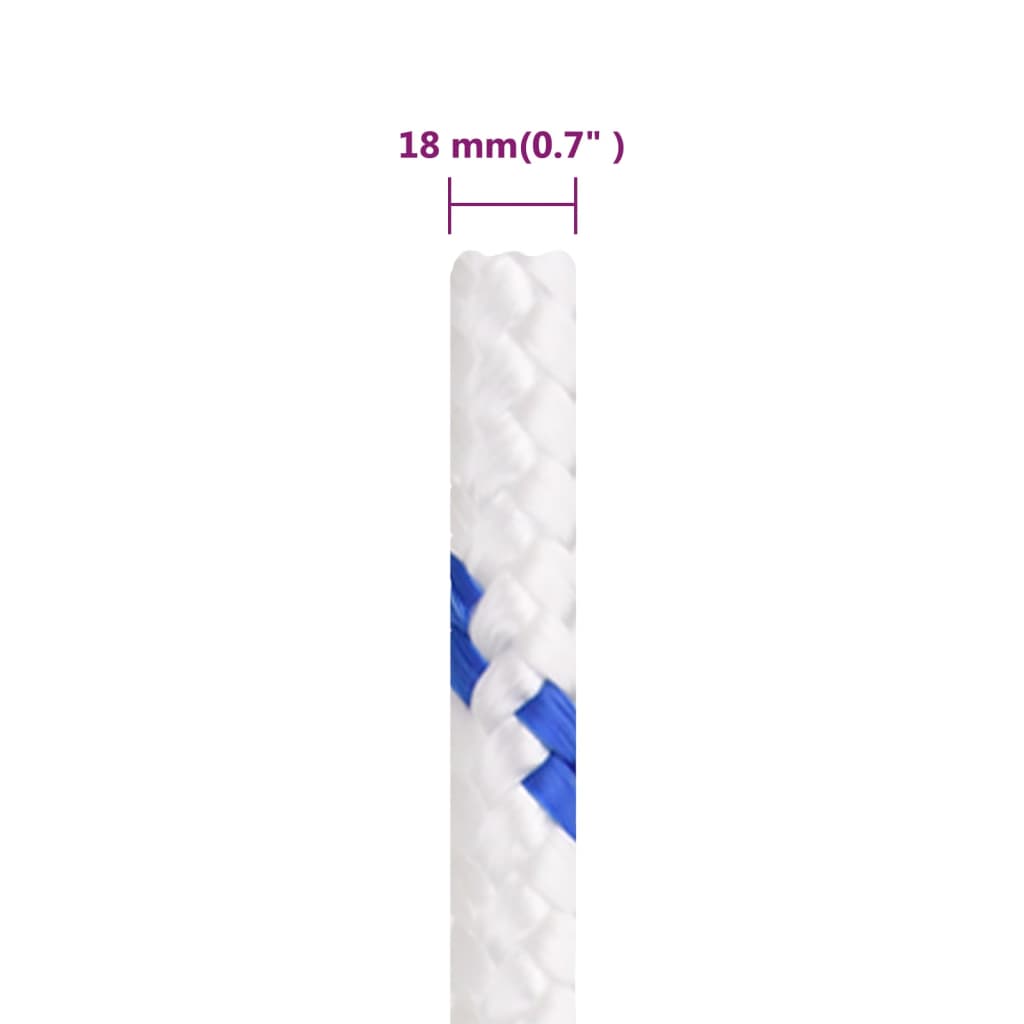vidaXL Frânghie de barcă, alb, 18 mm, 100 m, polipropilenă vidaXL Frânghie de barcă, alb, 18 mm, 100 m, polipropilenă
