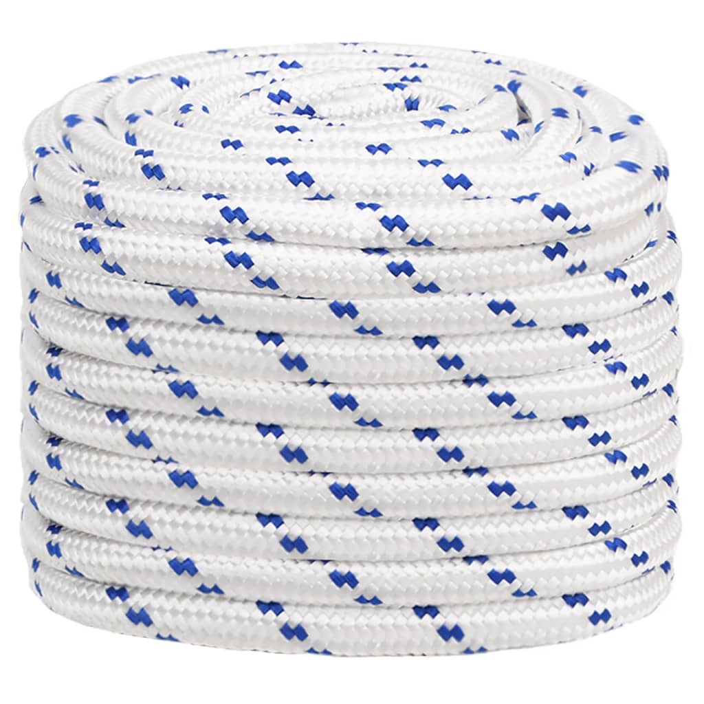vidaXL Frânghie de barcă, alb, 20 mm, 50 m, polipropilenă vidaXL Frânghie de barcă, alb, 20 mm, 50 m, polipropilenă