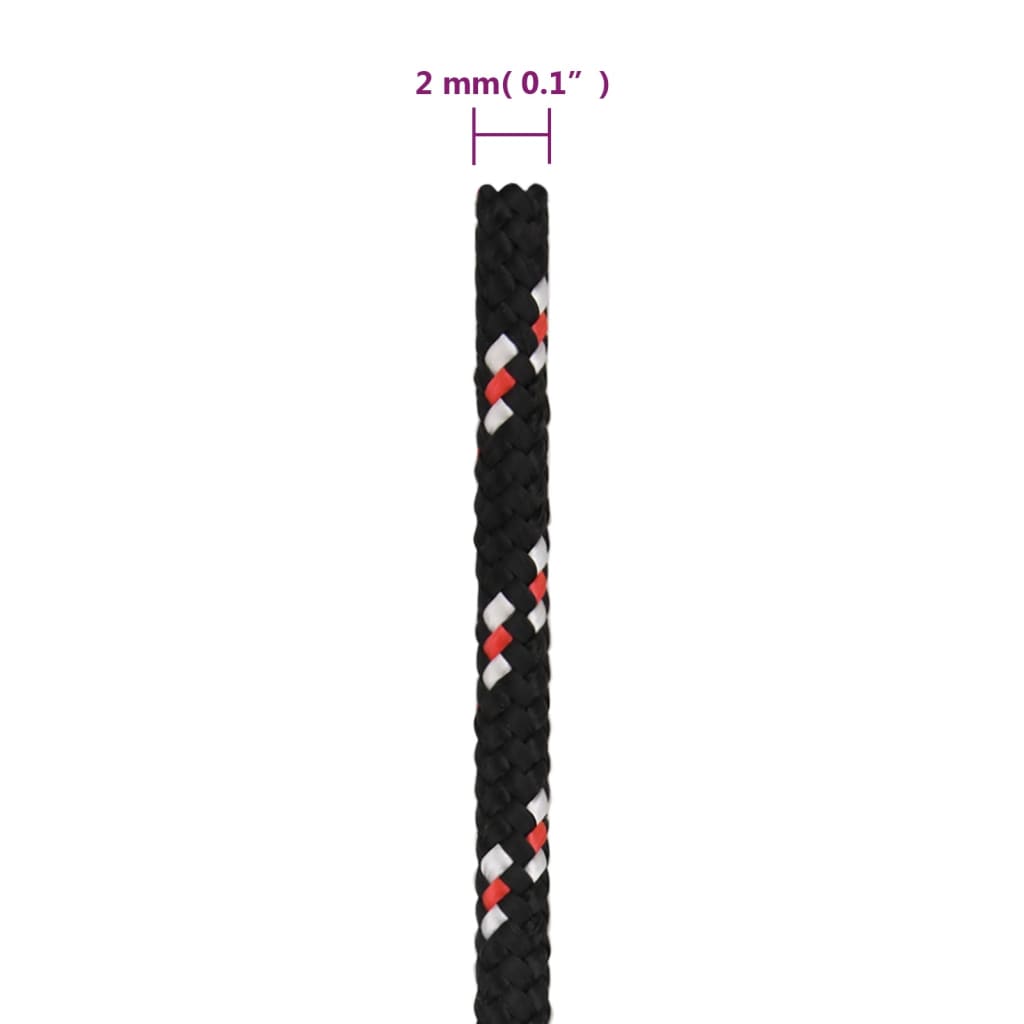 vidaXL Frânghie de barcă, negru, 2 mm, 50 m, polipropilenă vidaXL Frânghie de barcă, negru, 2 mm, 50 m, polipropilenă
