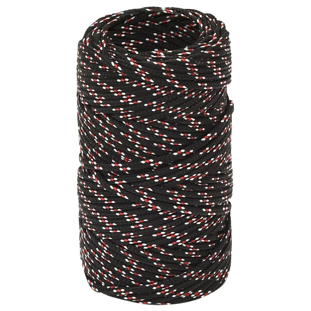 vidaXL Frânghie de barcă, negru, 2 mm, 100 m, polipropilenă vidaXL Frânghie de barcă, negru, 2 mm, 100 m, polipropilenă