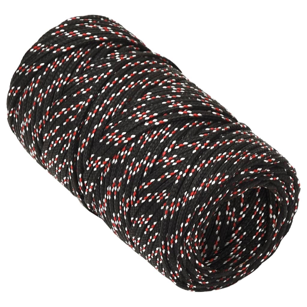 vidaXL Frânghie de barcă, negru, 2 mm, 100 m, polipropilenă vidaXL Frânghie de barcă, negru, 2 mm, 100 m, polipropilenă