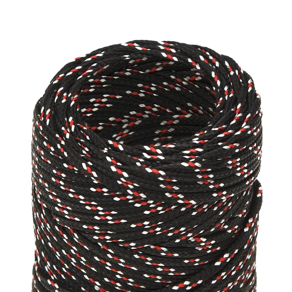 vidaXL Frânghie de barcă, negru, 2 mm, 100 m, polipropilenă vidaXL Frânghie de barcă, negru, 2 mm, 100 m, polipropilenă