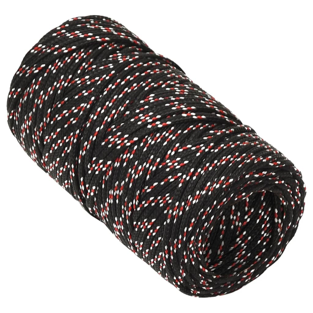 vidaXL Frânghie de barcă, negru, 2 mm, 250 m, polipropilenă vidaXL Frânghie de barcă, negru, 2 mm, 250 m, polipropilenă