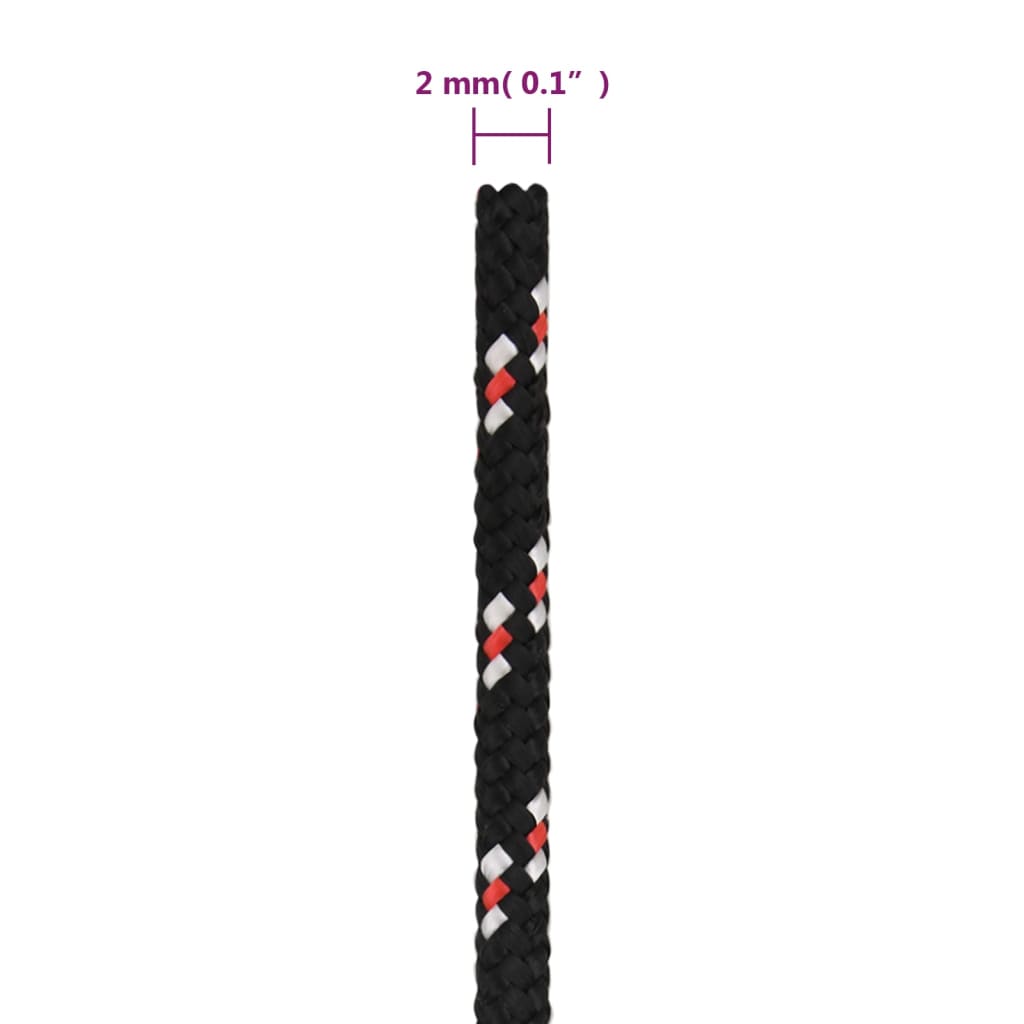 vidaXL Frânghie de barcă, negru, 2 mm, 250 m, polipropilenă vidaXL Frânghie de barcă, negru, 2 mm, 250 m, polipropilenă