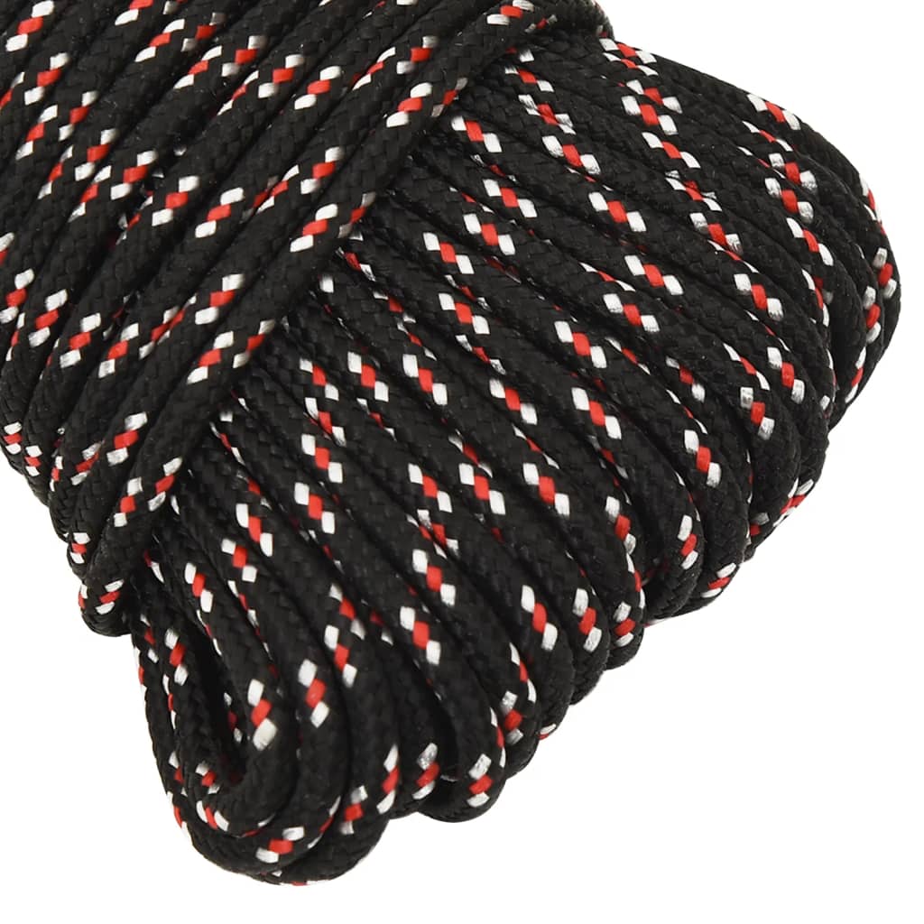 vidaXL Frânghie de barcă, negru, 4 mm, 25 m, polipropilenă vidaXL Frânghie de barcă, negru, 4 mm, 25 m, polipropilenă