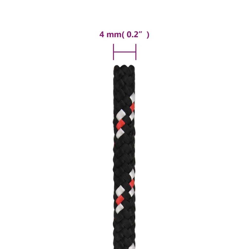 vidaXL Frânghie de barcă, negru, 4 mm, 250 m, polipropilenă vidaXL Frânghie de barcă, negru, 4 mm, 250 m, polipropilenă