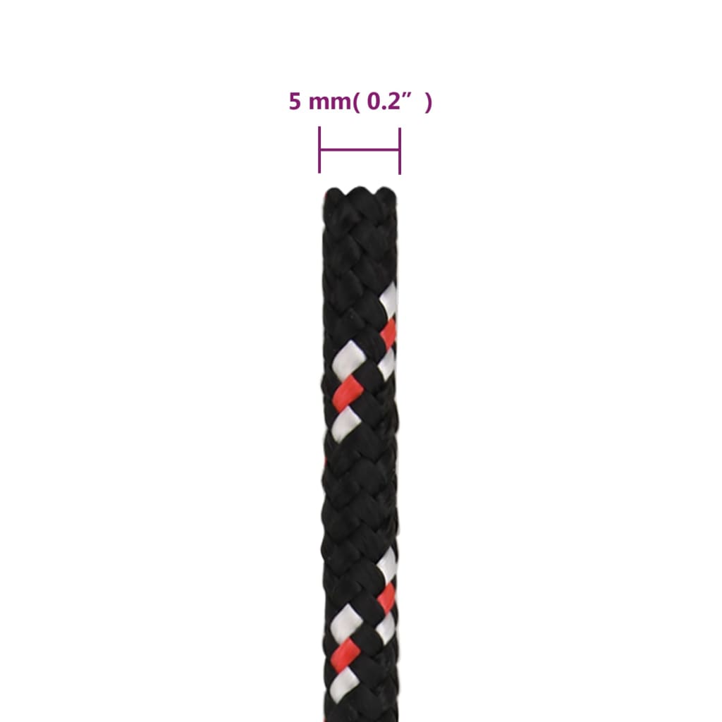 vidaXL Frânghie de barcă, negru, 5 mm, 250 m, polipropilenă vidaXL Frânghie de barcă, negru, 5 mm, 250 m, polipropilenă