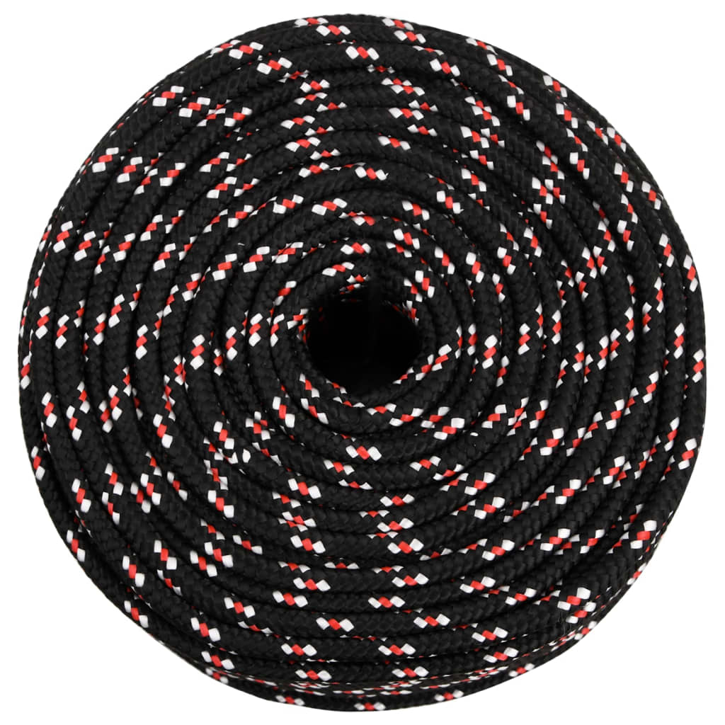 vidaXL Frânghie de barcă, negru, 6 mm, 25 m, polipropilenă vidaXL Frânghie de barcă, negru, 6 mm, 25 m, polipropilenă