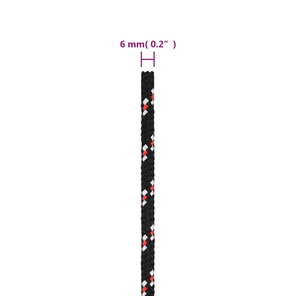 vidaXL Frânghie de barcă, negru, 6 mm, 250 m, polipropilenă vidaXL Frânghie de barcă, negru, 6 mm, 250 m, polipropilenă
