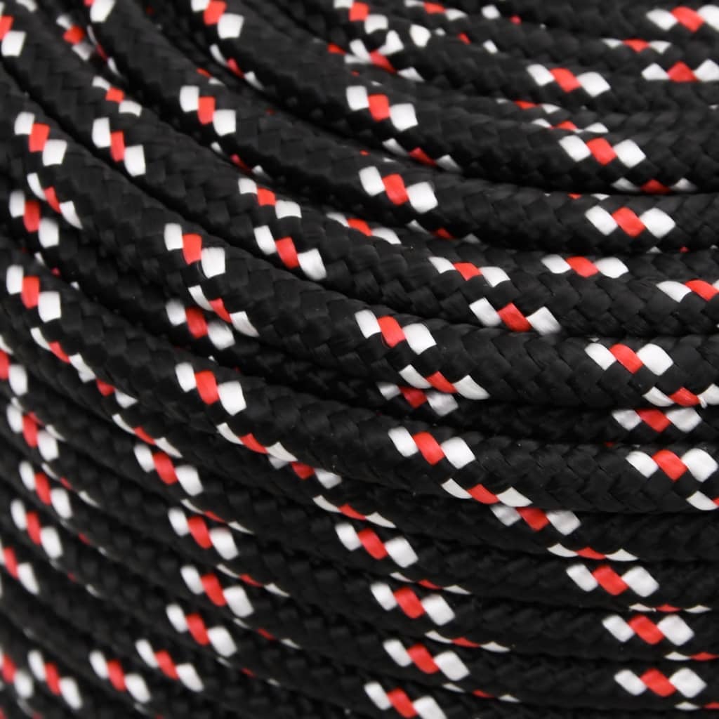vidaXL Frânghie de barcă, negru, 8 mm, 25 m, polipropilenă vidaXL Frânghie de barcă, negru, 8 mm, 25 m, polipropilenă