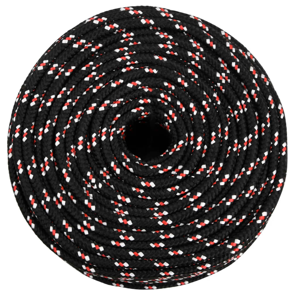 vidaXL Frânghie de barcă, negru, 8 mm, 50 m, polipropilenă vidaXL Frânghie de barcă, negru, 8 mm, 50 m, polipropilenă