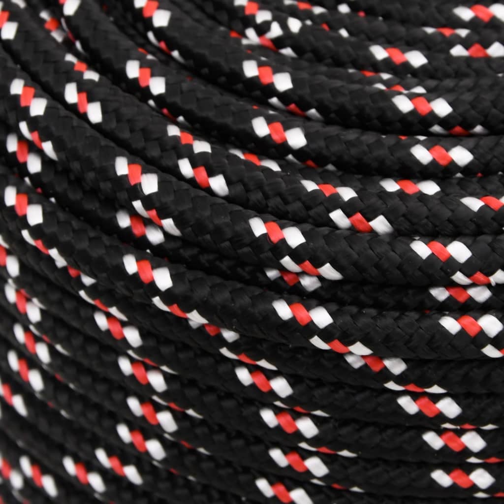 vidaXL Frânghie de barcă, negru, 10 mm, 25 m, polipropilenă