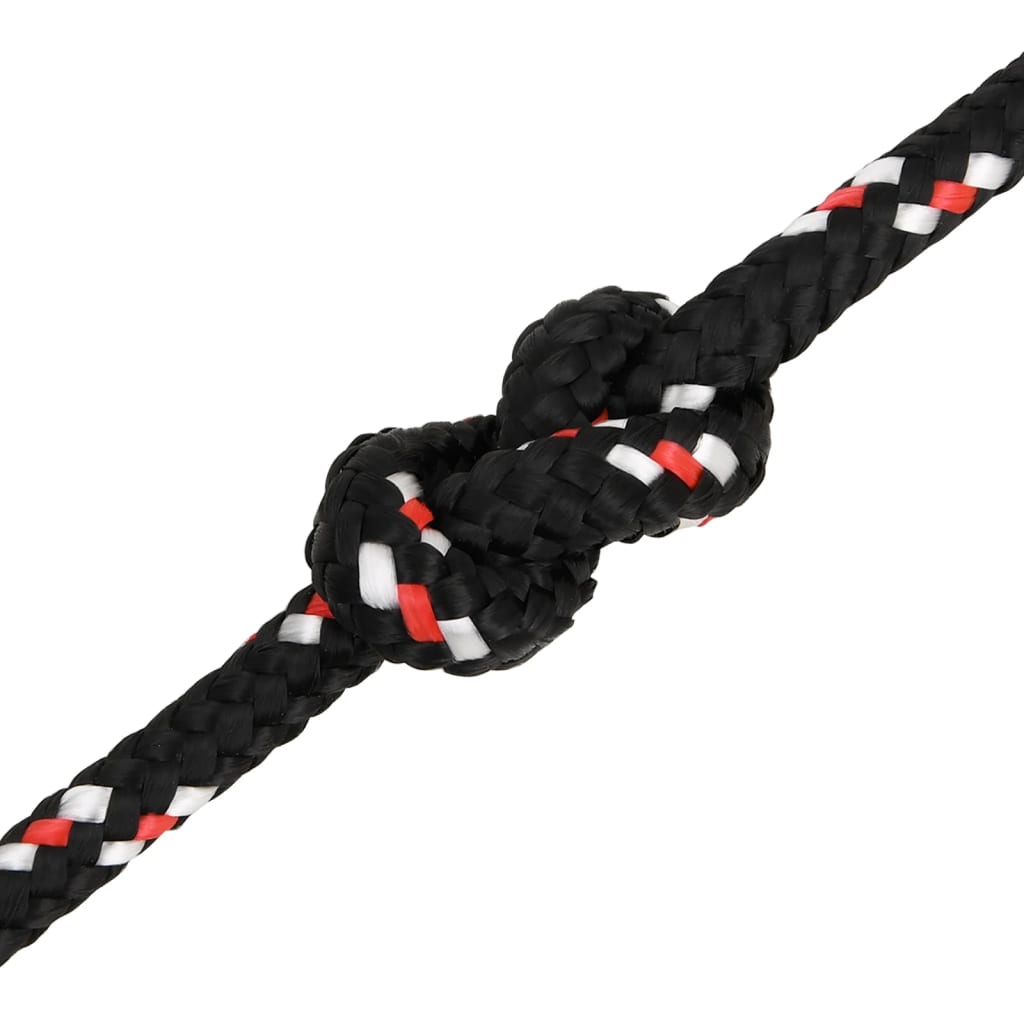 vidaXL Frânghie de barcă, negru, 10 mm, 25 m, polipropilenă