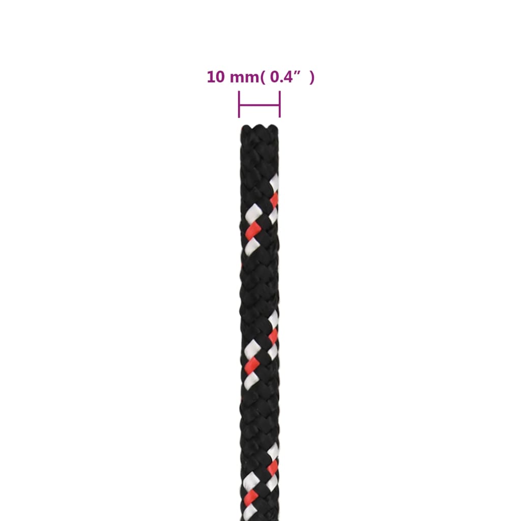 vidaXL Frânghie de barcă, negru, 10 mm, 100 m, polipropilenă vidaXL Frânghie de barcă, negru, 10 mm, 100 m, polipropilenă