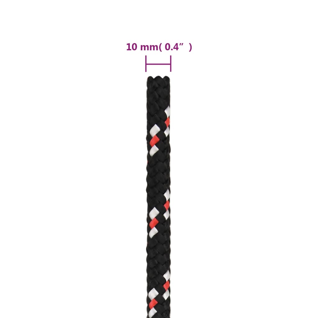 vidaXL Frânghie de barcă, negru, 10 mm, 500 m, polipropilenă vidaXL Frânghie de barcă, negru, 10 mm, 500 m, polipropilenă