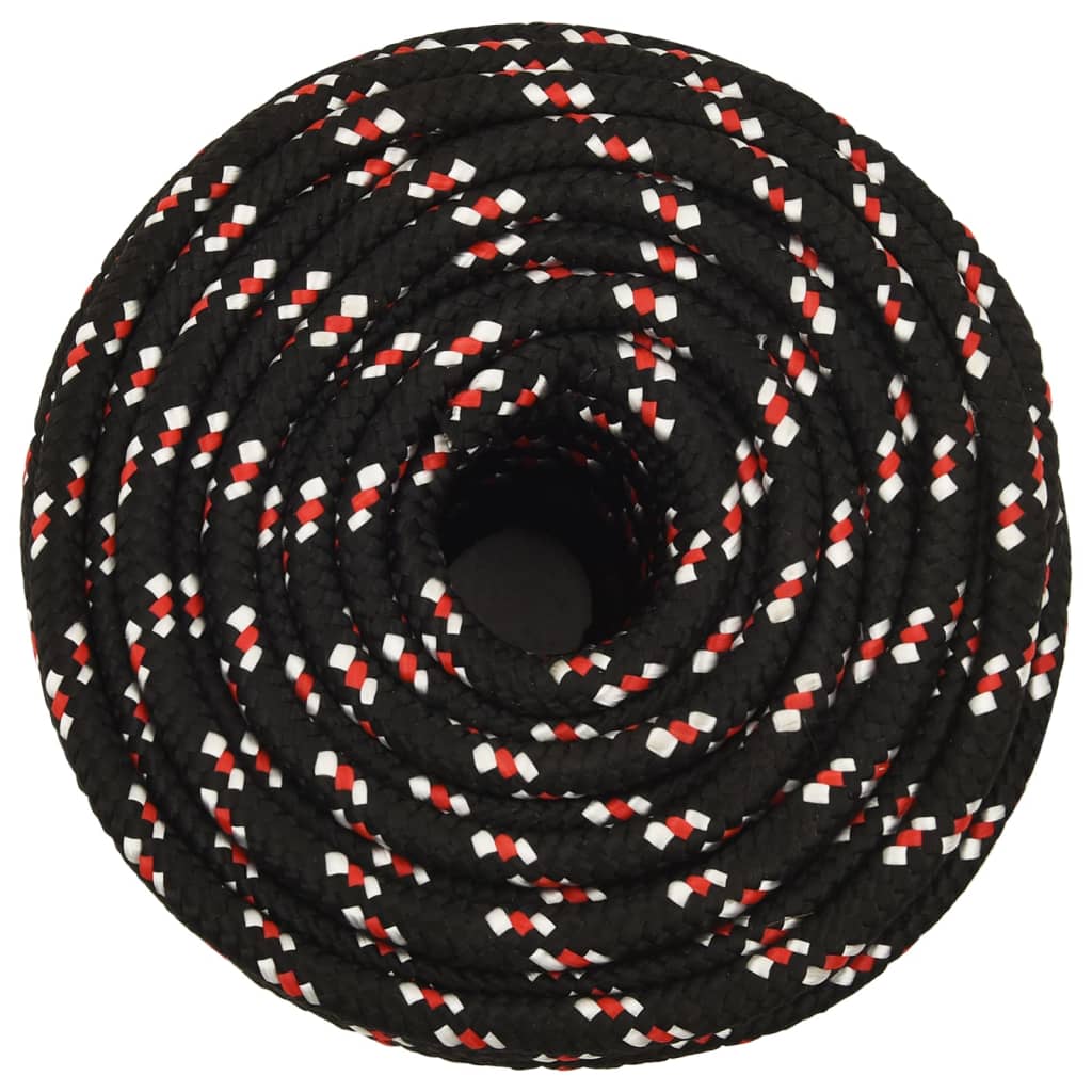 vidaXL Frânghie de barcă, negru, 12 mm, 25 m, polipropilenă vidaXL Frânghie de barcă, negru, 12 mm, 25 m, polipropilenă