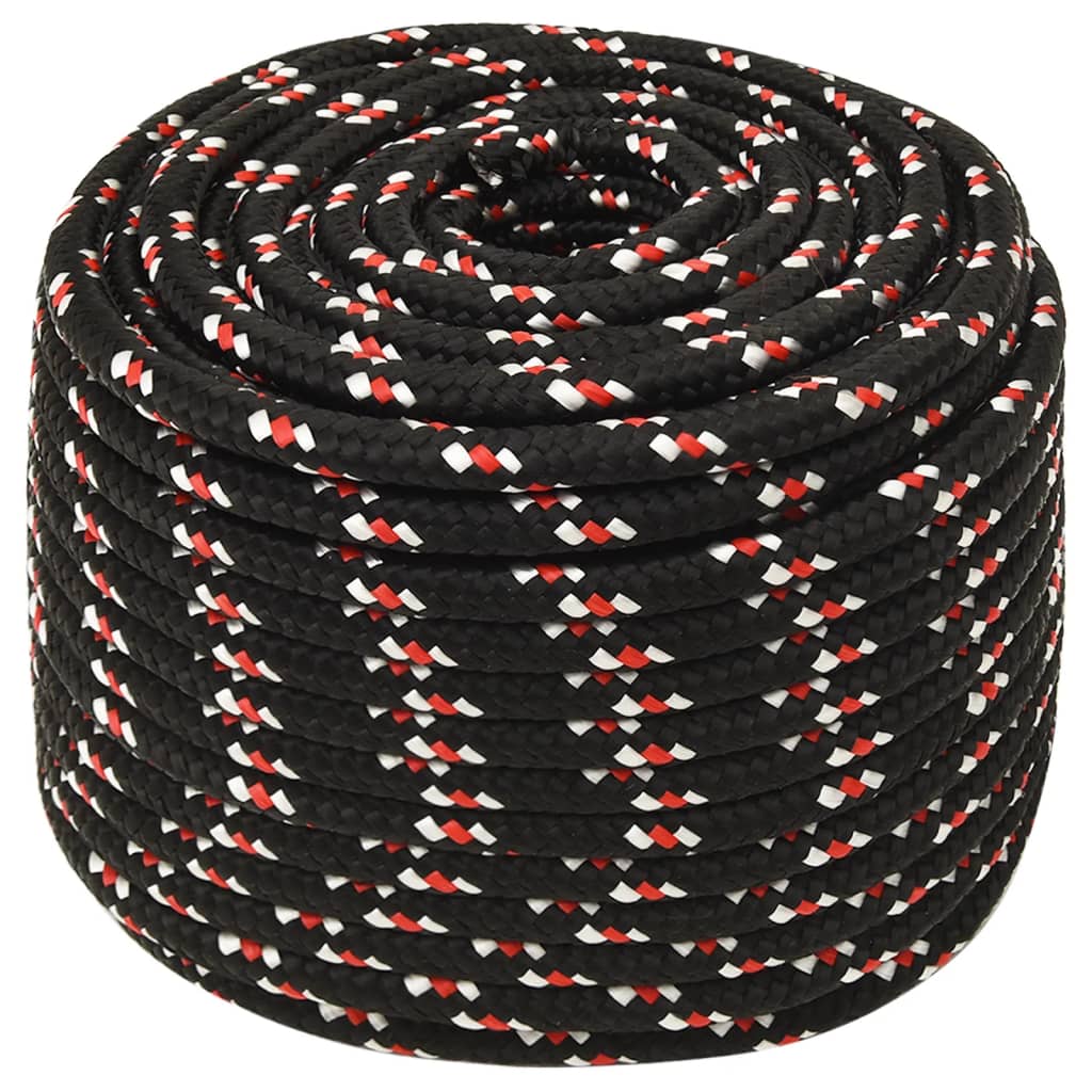 vidaXL Frânghie de barcă, negru, 12 mm, 100 m, polipropilenă vidaXL Frânghie de barcă, negru, 12 mm, 100 m, polipropilenă